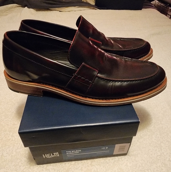 HELM Burgundy Loafers - Picture 1 of 6